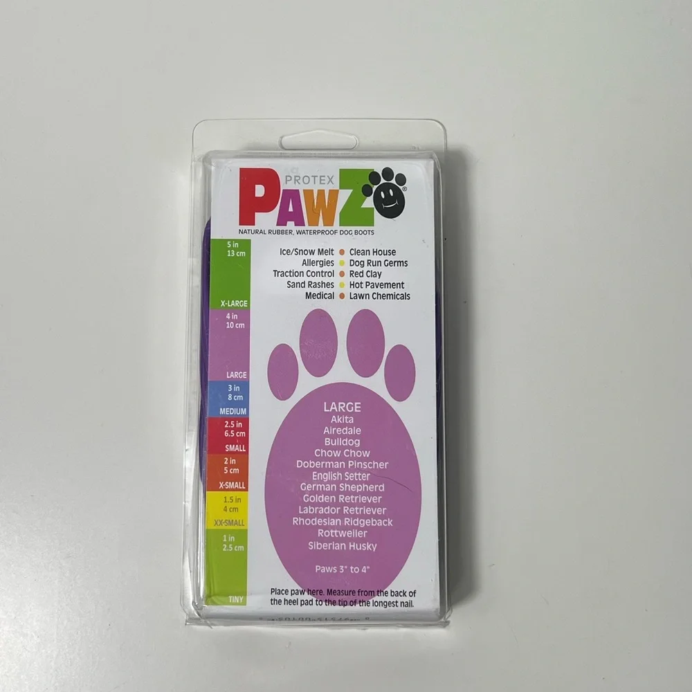 Pawz Natural Rubber Waterproof Reusable Protection Large Dog Boots Booties Shoes